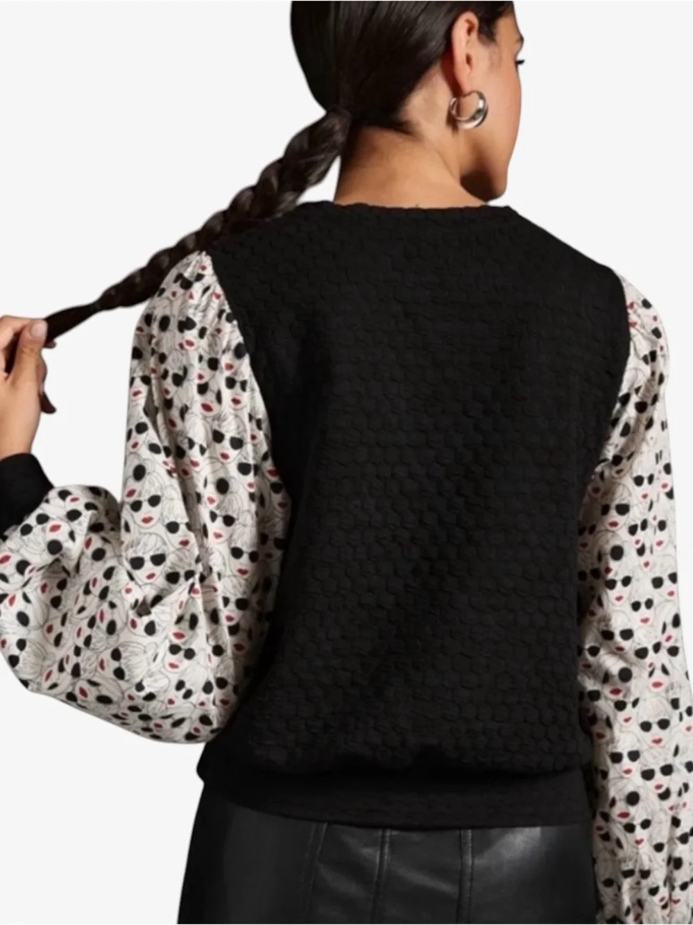 Porridge Anthropologie Puff Balloon Sleeve Quilted Blouse NWT White Black Small